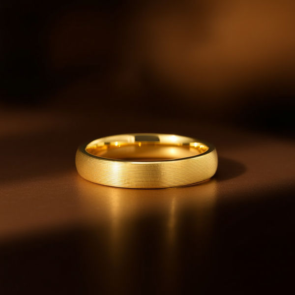 光面金戒指图片
