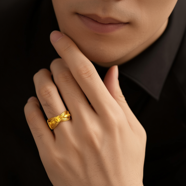 黄金戒指图片男