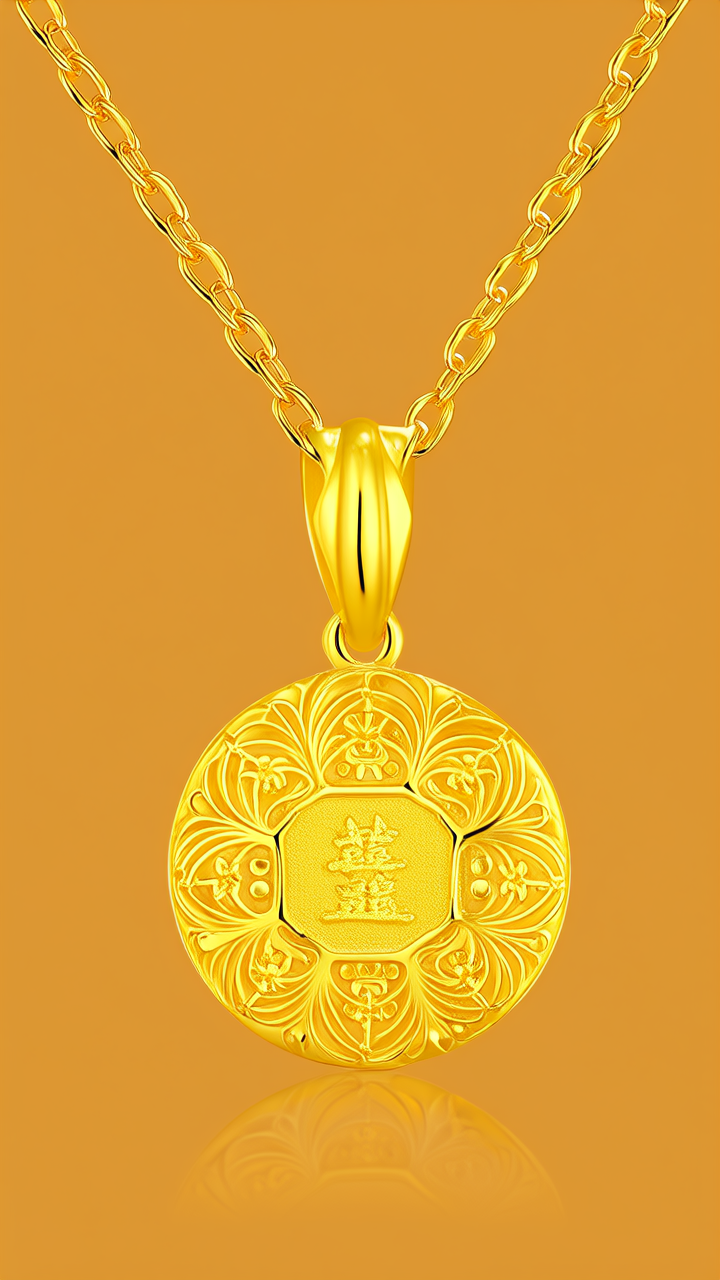 个性黄金吊坠图片