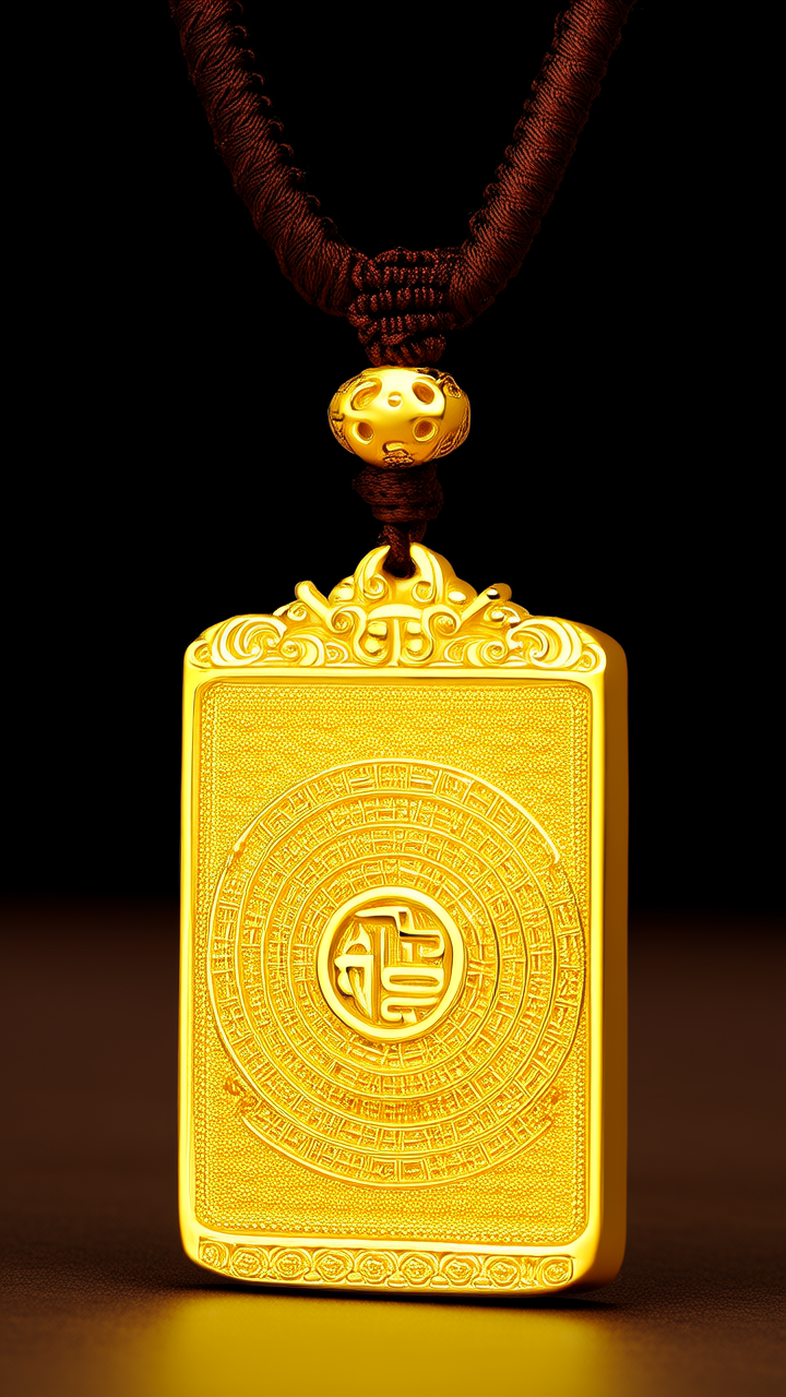 黄金八卦吊坠图片