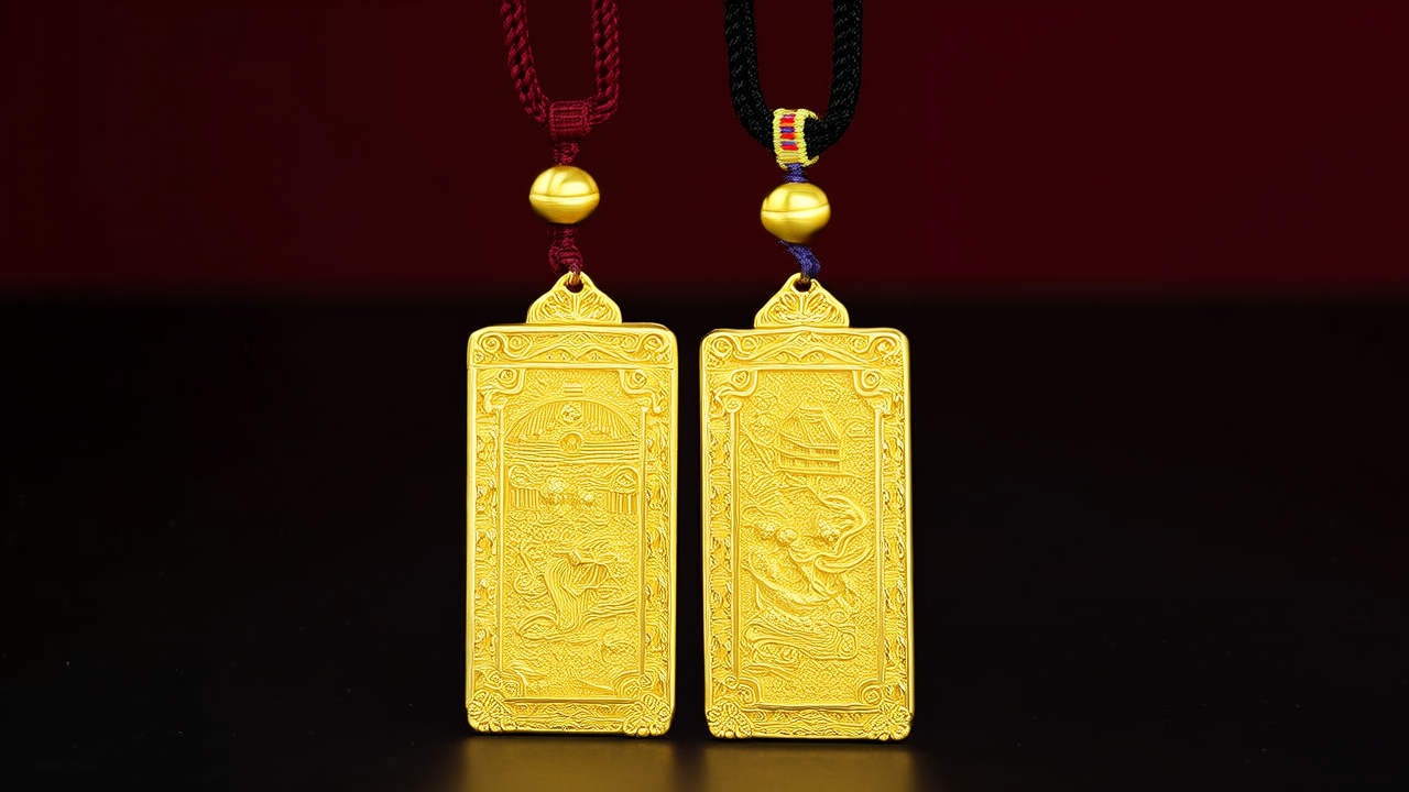 两克黄金吊坠图片