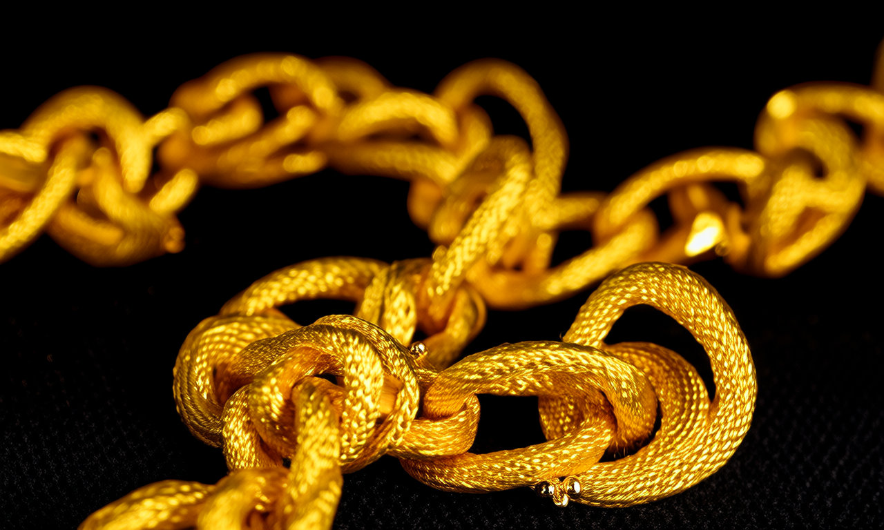 黄金麻花手链图片