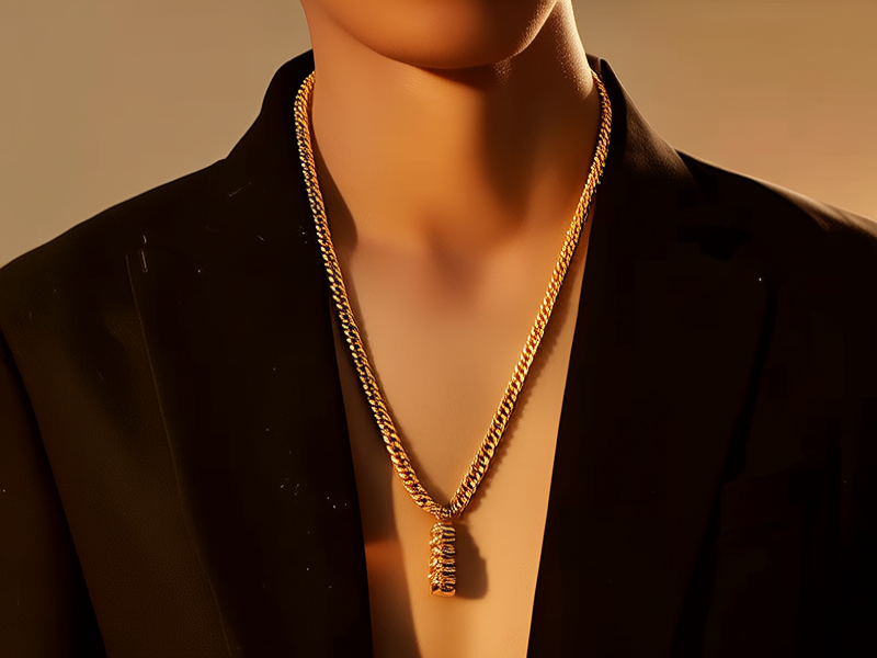 百搭的黄金项链图片