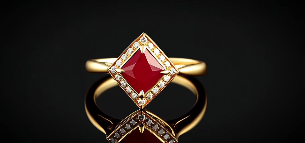 红宝石黄金戒指图片
