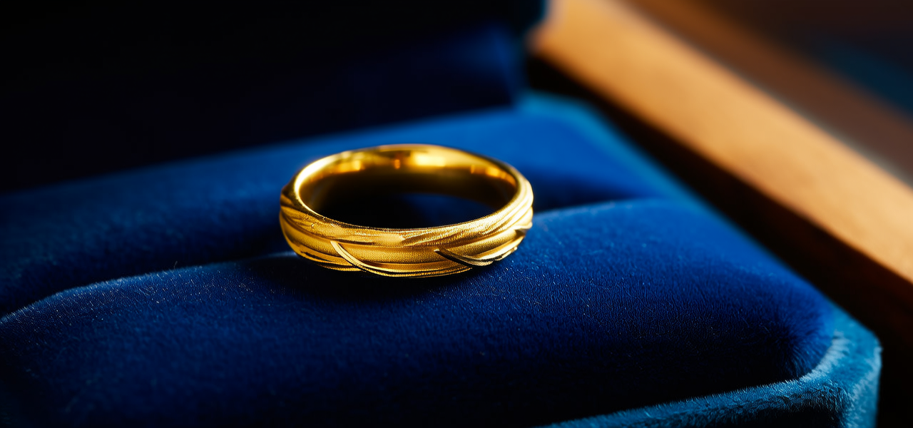 100克金戒指图片