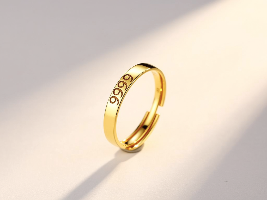 9999黄金戒指图片