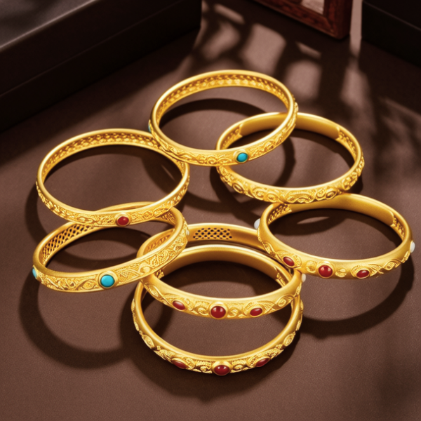 古法金手镯图片女款大全