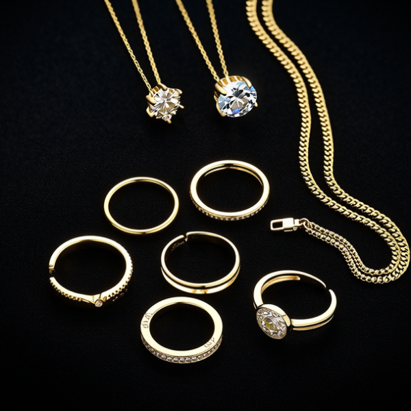 黄金戒指项链图片大全