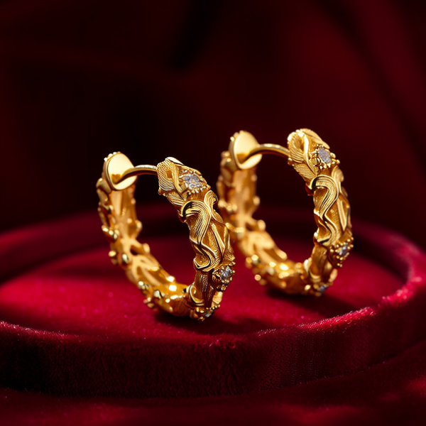 女士黄金耳环图片大全